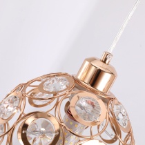 Florence Glam pendant lamp, French gold with crystals, 2-bulb