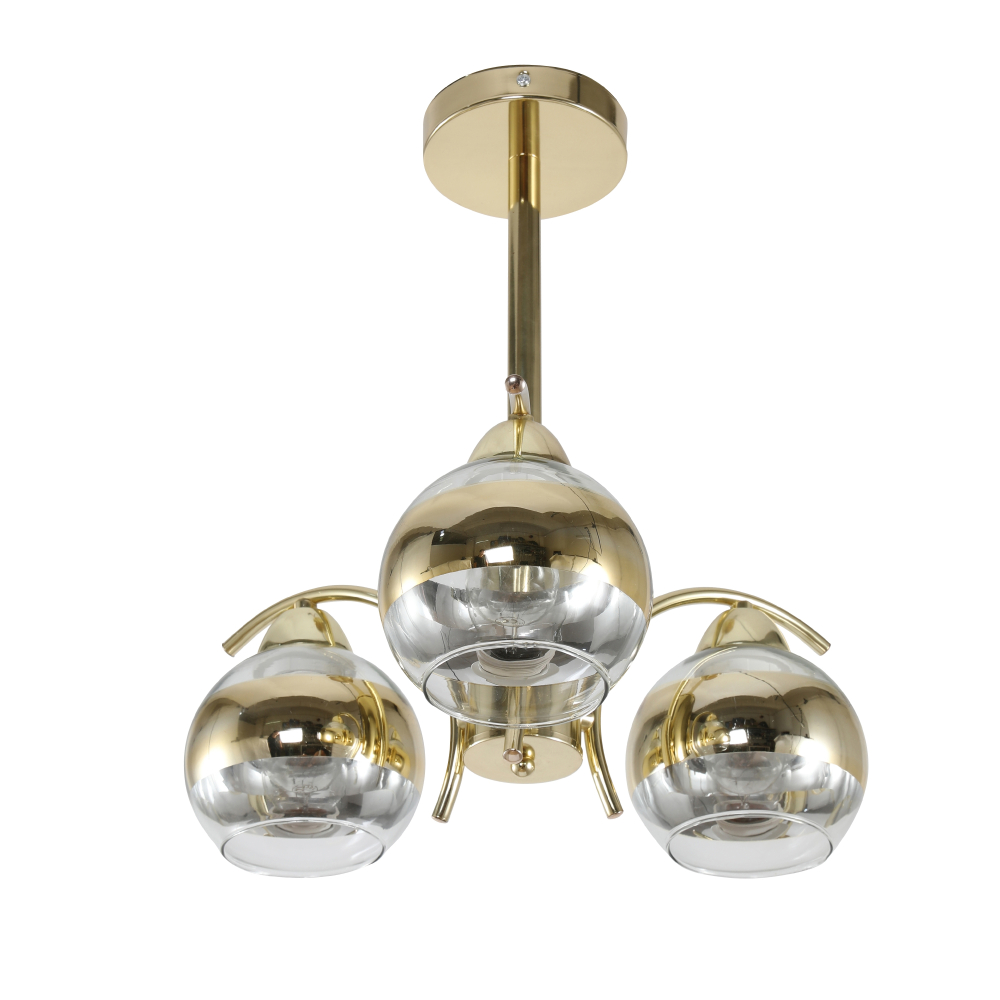 Mona chandelier, gold, 3-arm, modern design