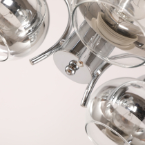 Mona chandelier, chrome, 5 arms in a modern design