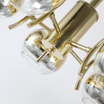 Mona chandelier, gold, 5 arms in a modern design Mona chandelier, gold, 5 arms in a modern design