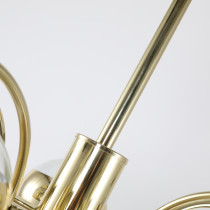 Mona chandelier, gold, 5 arms in a modern design Mona chandelier, gold, 5 arms in a modern design