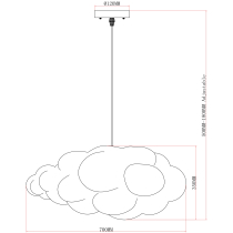 Designer pendant lamp CLOUD cloud, diameter 70cm