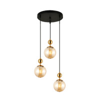 Modern pendant lamp CASTILLO champagne oval shade