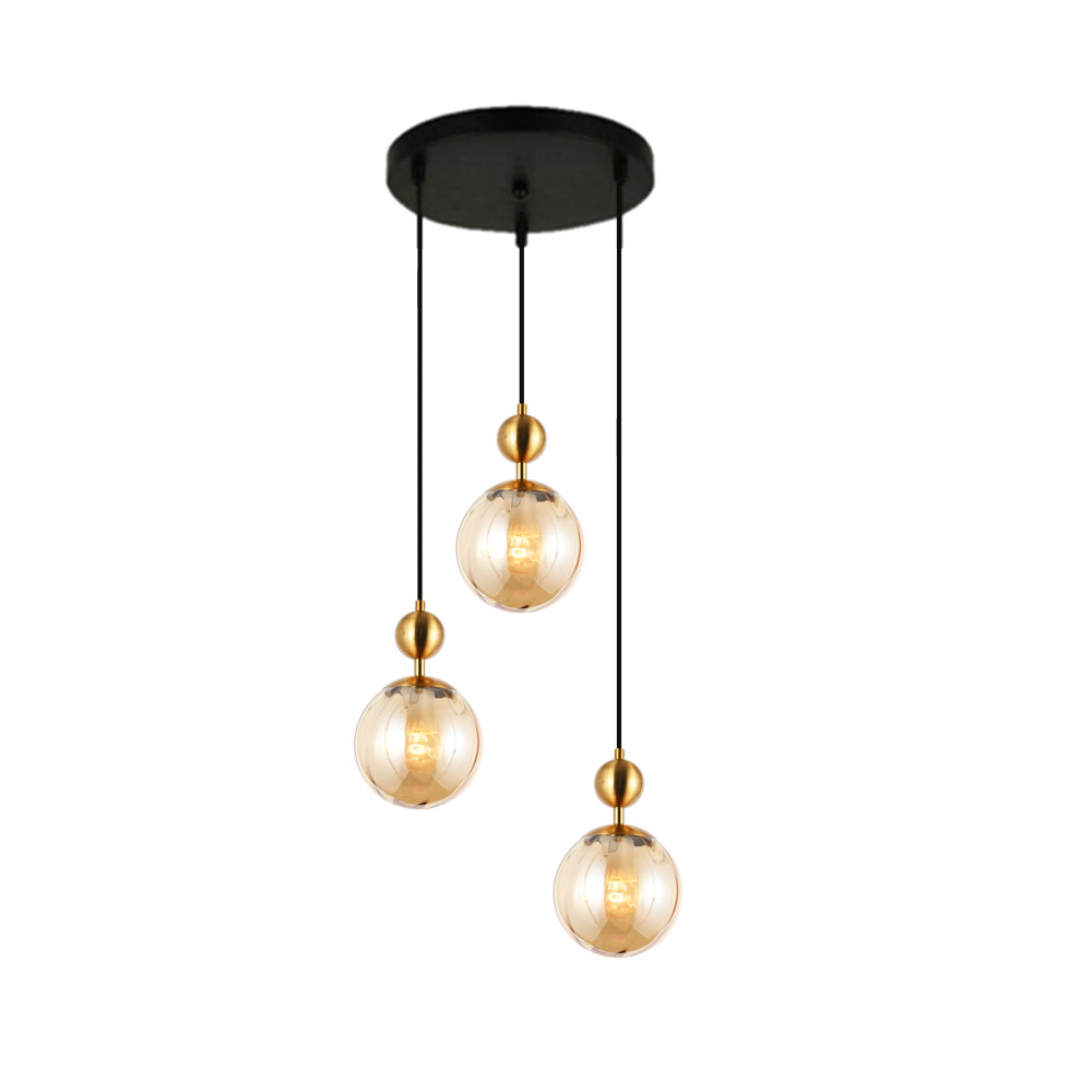 Modern pendant lamp CASTILLO champagne oval shade