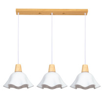 Ballerina hanging lamp, 3 lights, frilled shade, Scandinavian style