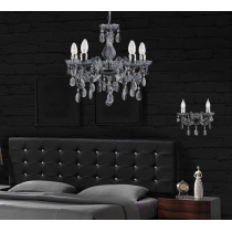 Classic design Teresa chandelier, 5 arms, smoky