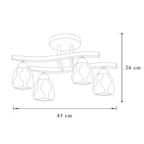 Ceiling lamp Spaniard, satin nickel