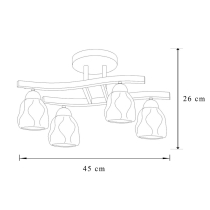 Ceiling lamp Spaniard, satin nickel