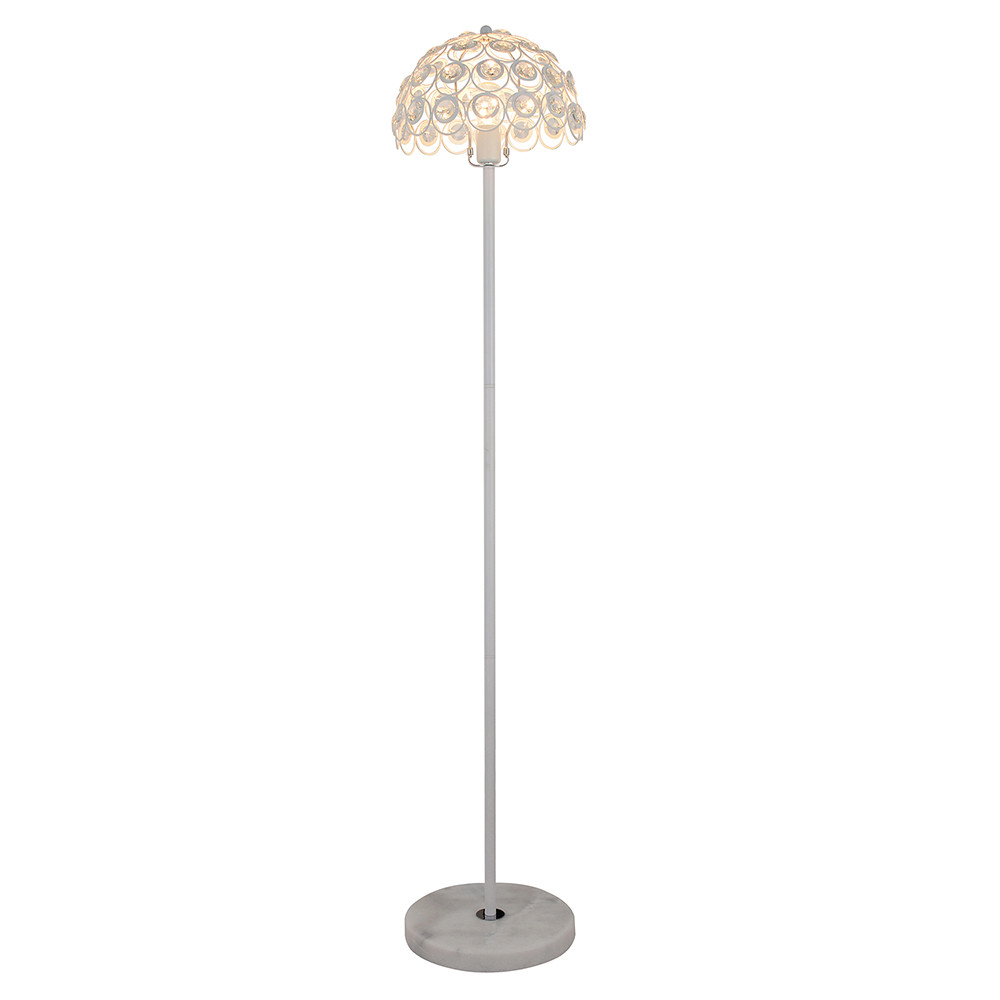 Floor lamp Florence white with crystals