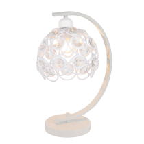 Florence white table lamp with crystal lampshade