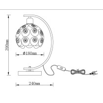 Florence white table lamp with crystal lampshade