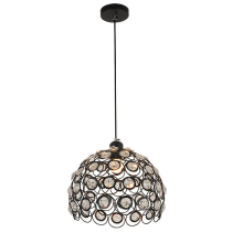 Black pendant lamp Florence with crystal lampshade