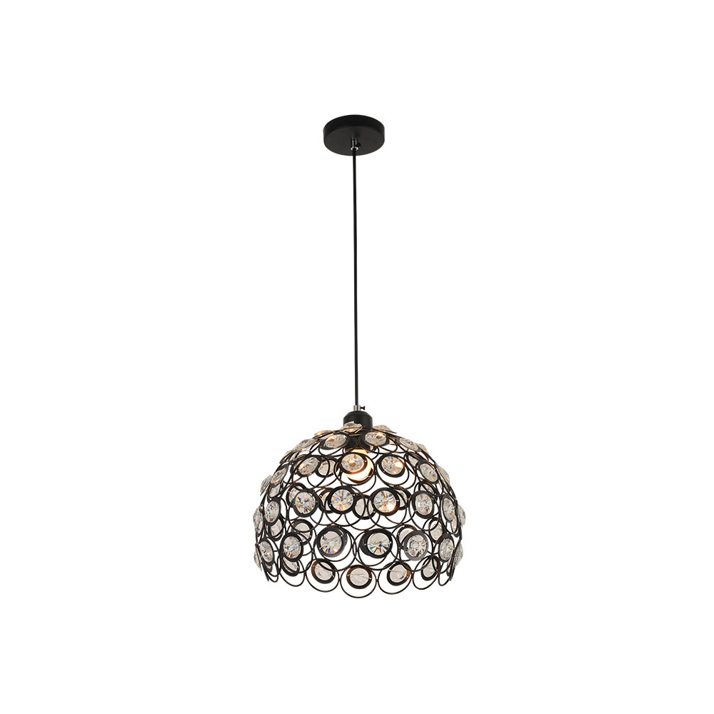 Black pendant lamp Florence with crystal lampshade