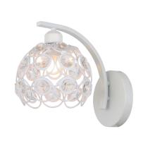 White wall lamp Florence with crystal lampshade