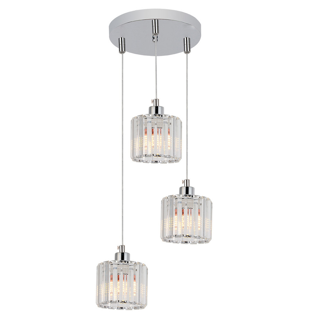 Pendant lamp Kwarc 3-bulb with crystal lampshade