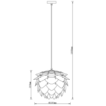 Lampa wisząca glamour Lotos srebrna P-013