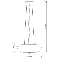 Pendant lamp, oval shape, 3-bulb Sputnik