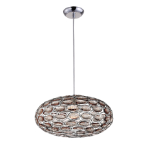 Acrylic pendant lamp Owal, smoky color