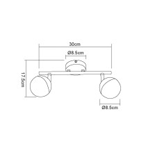 Ceiling lamp Bila modern, 2 shiny shades