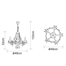 Classic design Elizabeth 5-point chandelier