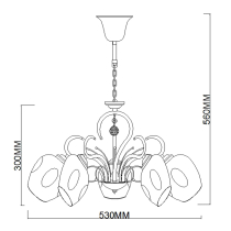 Classic design Frida 5-arm chandelier