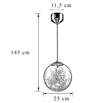 Pendant lamp Andromeda LED cord, 25 cm diameter