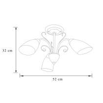 Italian style ceiling lamp, patina