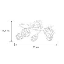 Ceiling lamp Stella, 5-bulb, patina