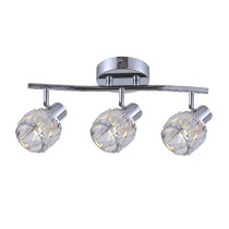 Chrome ceiling lamp AVA with 3 crystal shades