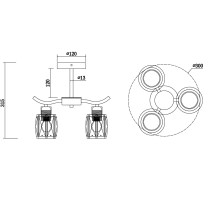 Aria gold chandelier with crystal shades