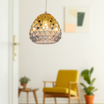 Lychee gold glass pendant lamp