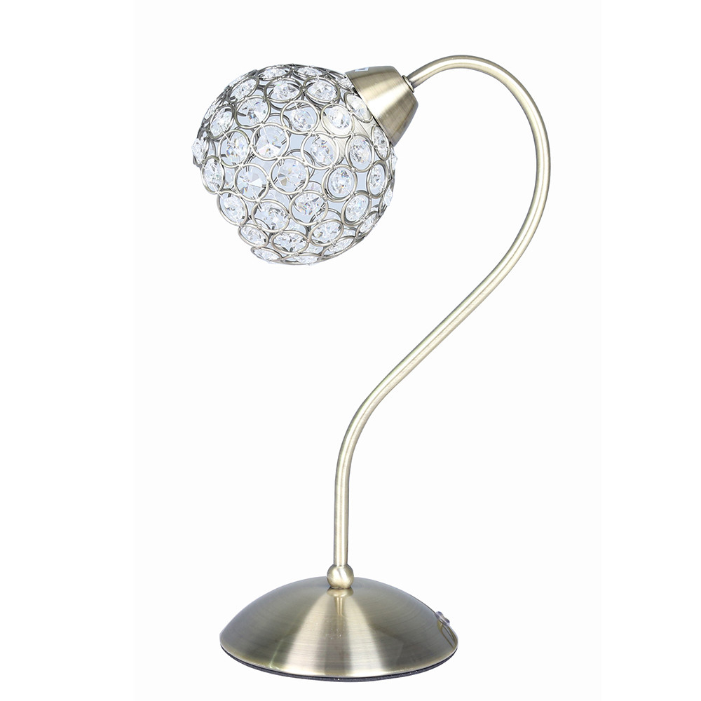 Sezam openwork office lamp with crystals, patina