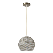 Hanging lamp Sezame with crystals, patina