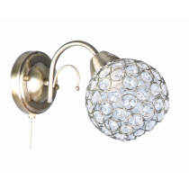 Sezam openwork wall lamp with crystals, patina