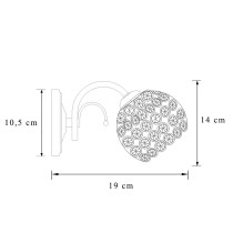 Sezam openwork wall lamp with crystals, patina