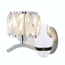 Wall lamp Aria chrome, crystal shade