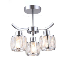 Chrome chandelier Aria with crystal shades