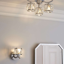 Chrome chandelier Aria with crystal shades