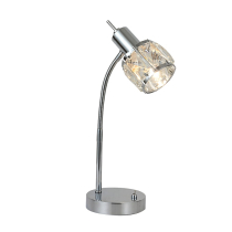 AVA office lamp, chrome, crystal lampshade