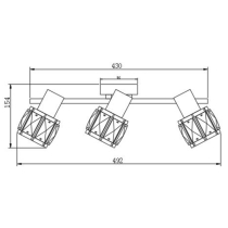 Ceiling lamp AVA patina, crystal shade, 3 light source