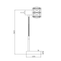 AVA office lamp, chrome, crystal lampshade