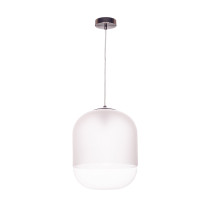 Scandinavian design, Drops pendant lamp, large glass shade, white