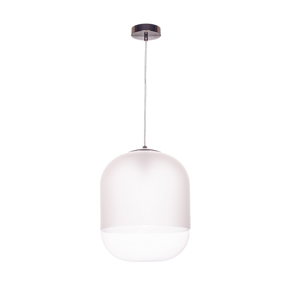 Scandinavian design, Drops pendant lamp, large glass shade, white