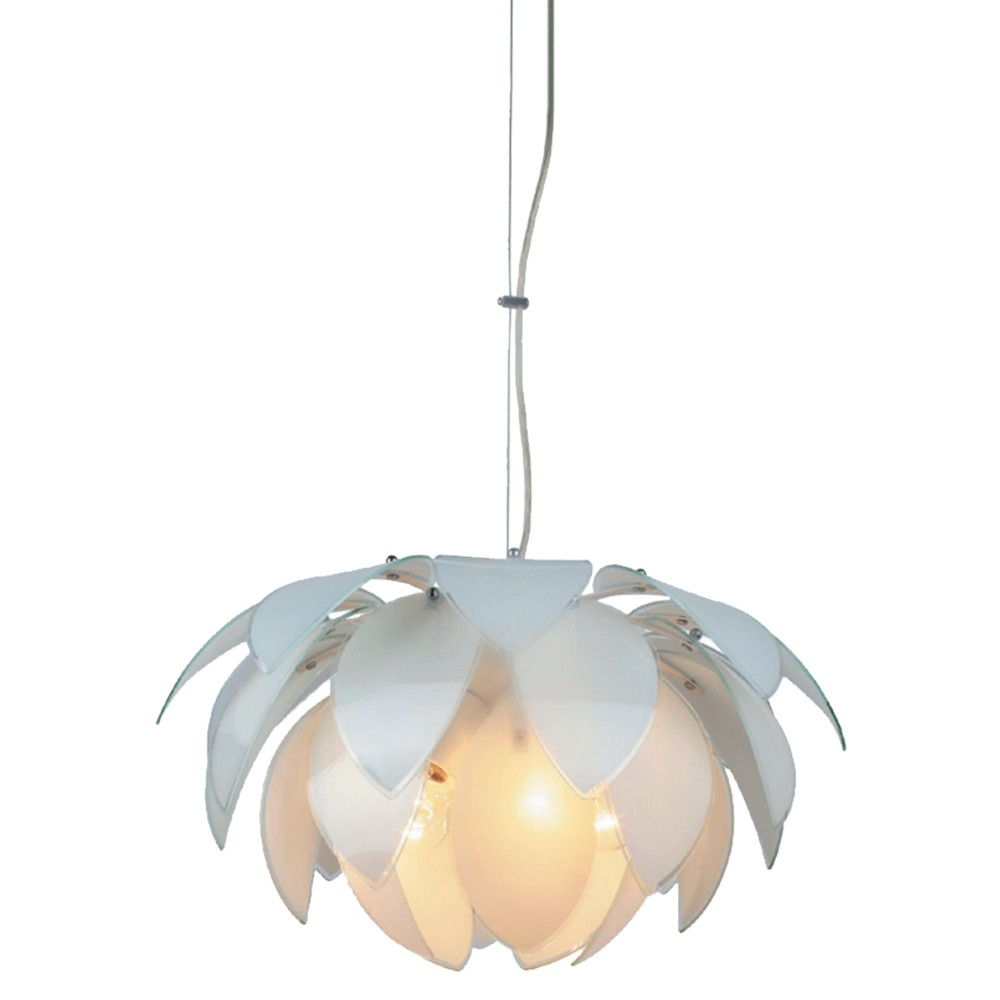 A beautiful glass pendant lamp Fabiola, white color