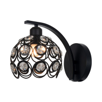 Wall lamp Florence black with crystals