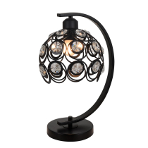 Black table lamp Florence with crystals