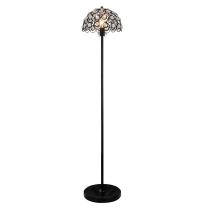 Florence black floor lamp with crystal shade