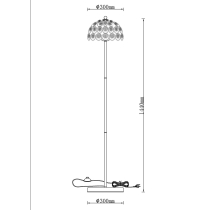 Florence black floor lamp with crystal shade