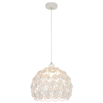 White pendant lamp Florence with crystals