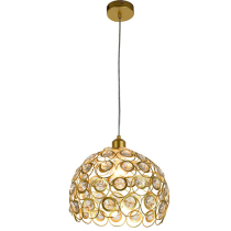 Hanging lamp Florence Glam gold with openwork lampshades with crystals